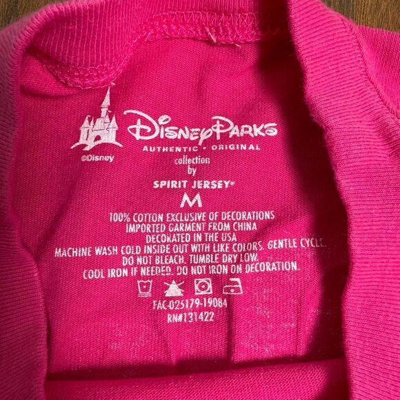 Disney Parks Spirit Jersey Long Sleeve Hot Pink Silver Sparkles Women’s Size M - Picture 6 of 11
